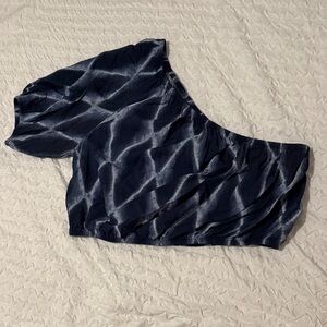 One-Shoulder Blue Top